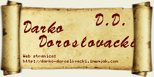 Darko Doroslovački vizit kartica